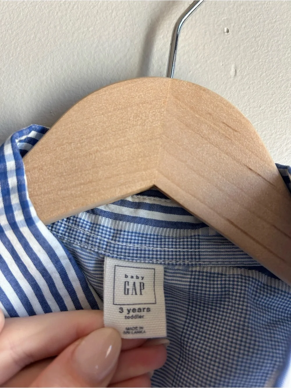 babyGap Button Down Shirt 3T Blue Stripe Preppy Coastal Nautical Scandi Academia